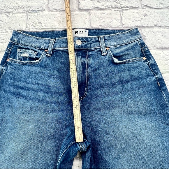 PAIGE Leenah Ankle Size 29 Jeans High Rise Raw Hem Stretch Wide Leg - Picture 8 of 11